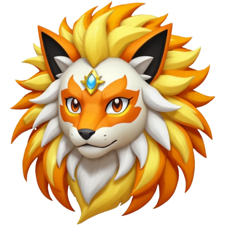 Pokemon legendary oragen and yellow solgaleo emoji