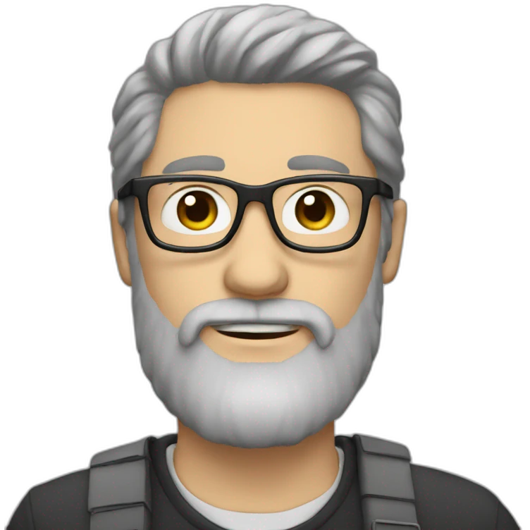 white guy with tall beard and brown hair and glasses emoji