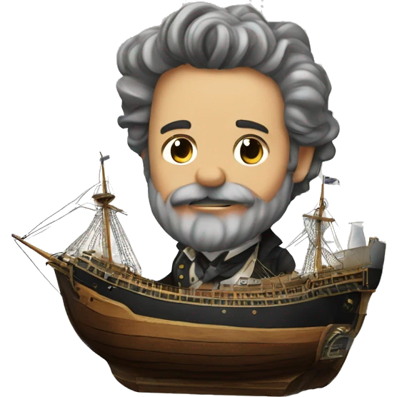 jules verne holds the ship in his hands emoji