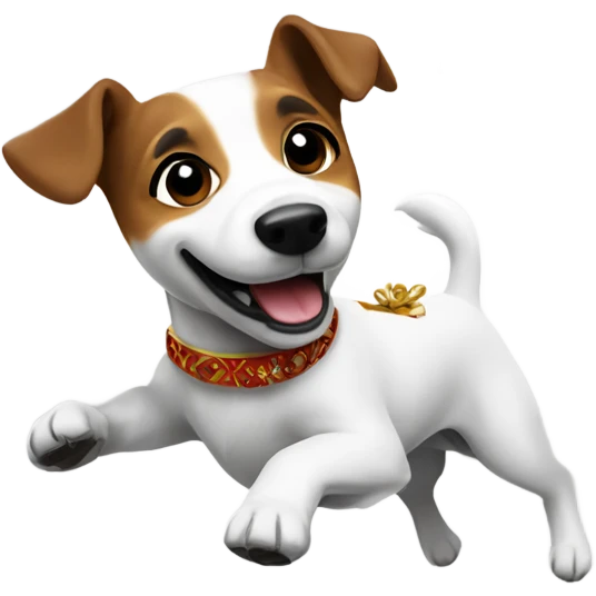 Happy new year Jack Russel dancing emoji