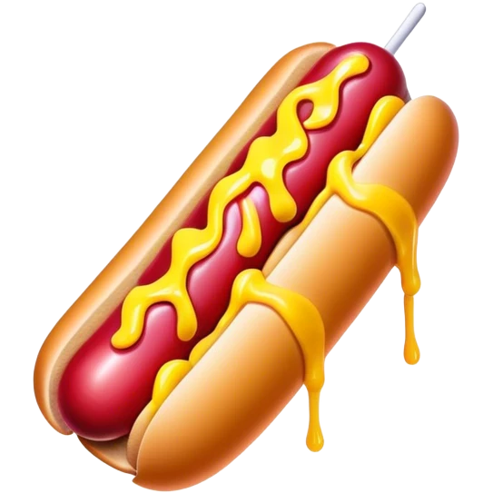 Melting neon ice cream hot dog  emoji