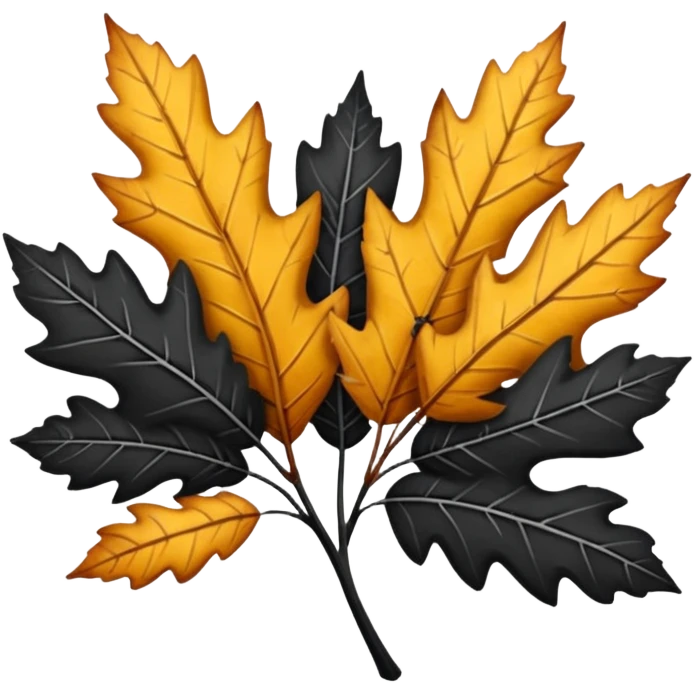Black and white Leaves  emoji