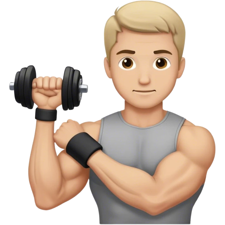 man weighted wrist curl emoji