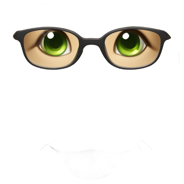 Brown light hair woman aux Green eyes with glasses Green eyes and White eurasier dog  emoji