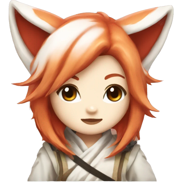 chibi kitsune red hair emoji