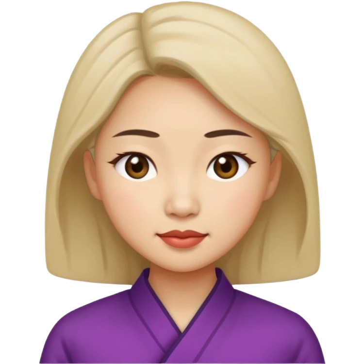 Asian Lady small eyes squinting emoji