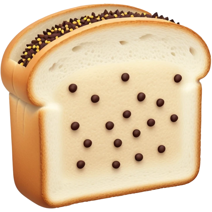 Slice of white bread with chocolate sprinkles emoji