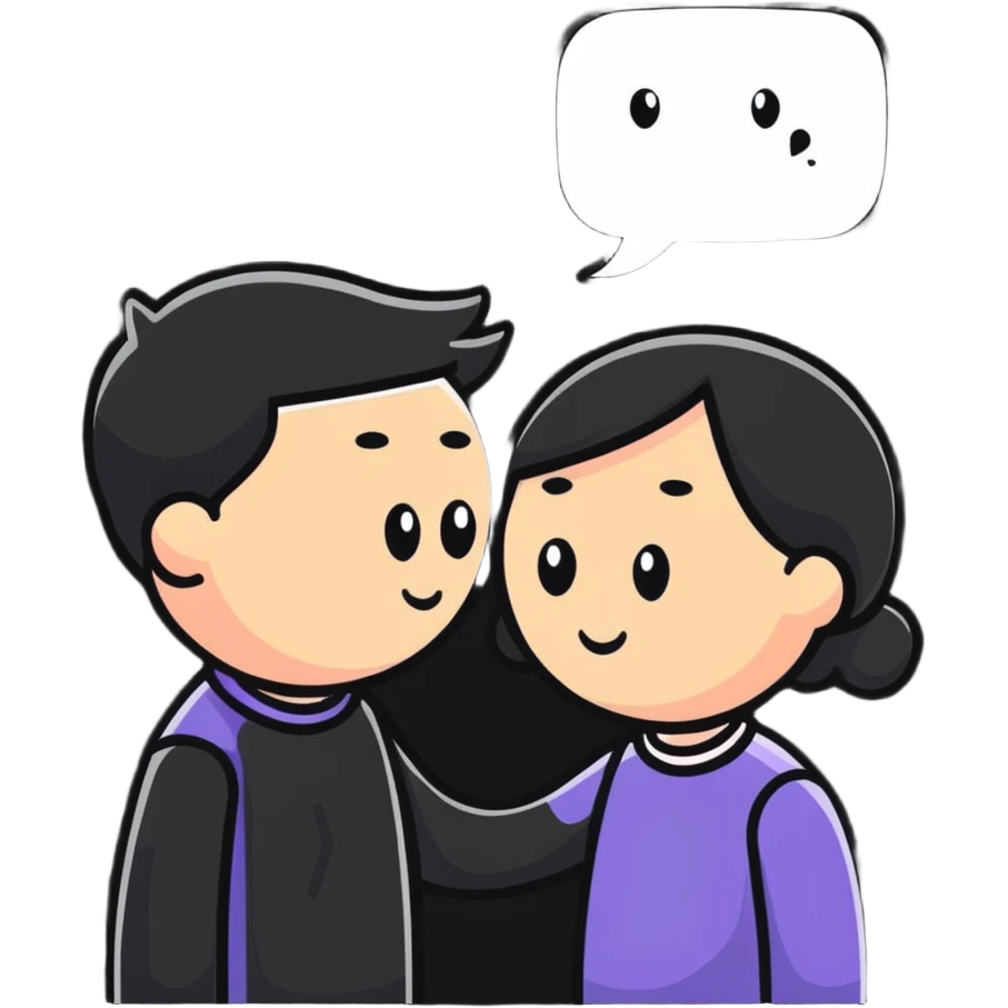 couple embracing with speech bubble saying tumse emoji