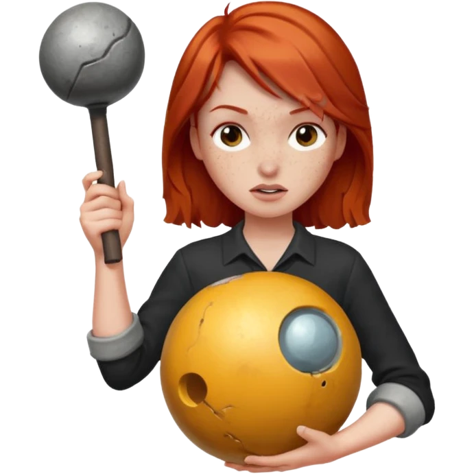 Redheaded wrecking ball emoji