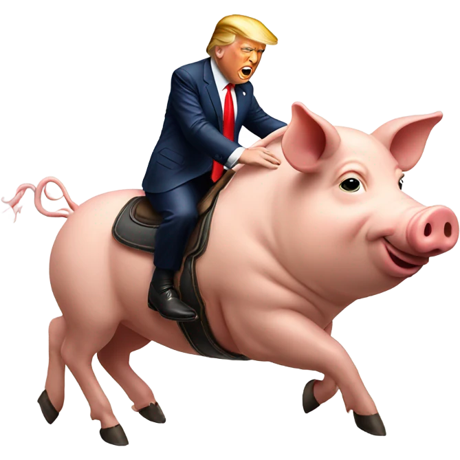 Donald trump riding a pig  emoji