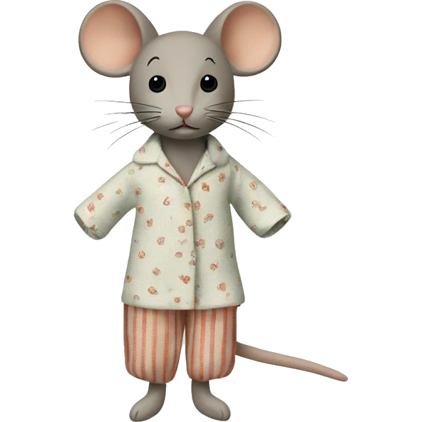 maileg fabric mouse in pajamas emoji
