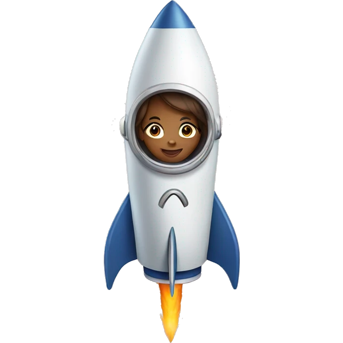 Girl in a rocket emoji
