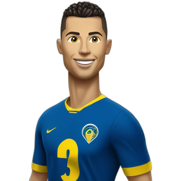 Ronaldo head with tee-shirt of Al Nassr emoji
