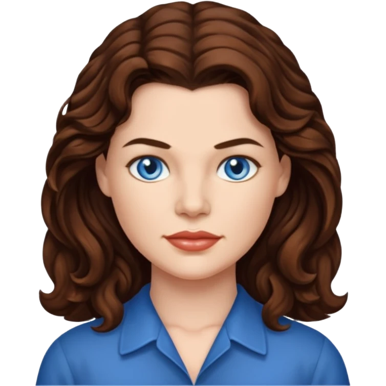 Heather Langenkamp with blue eyes, long brown hair emoji