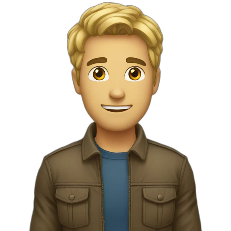 хлопець працює  emoji