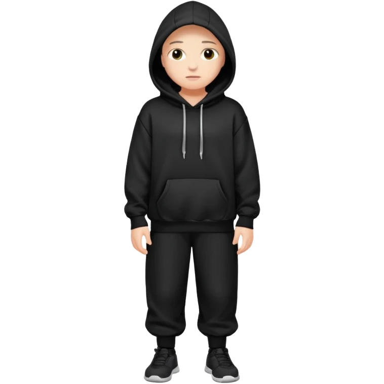 Oversized black hoodie and pants  emoji