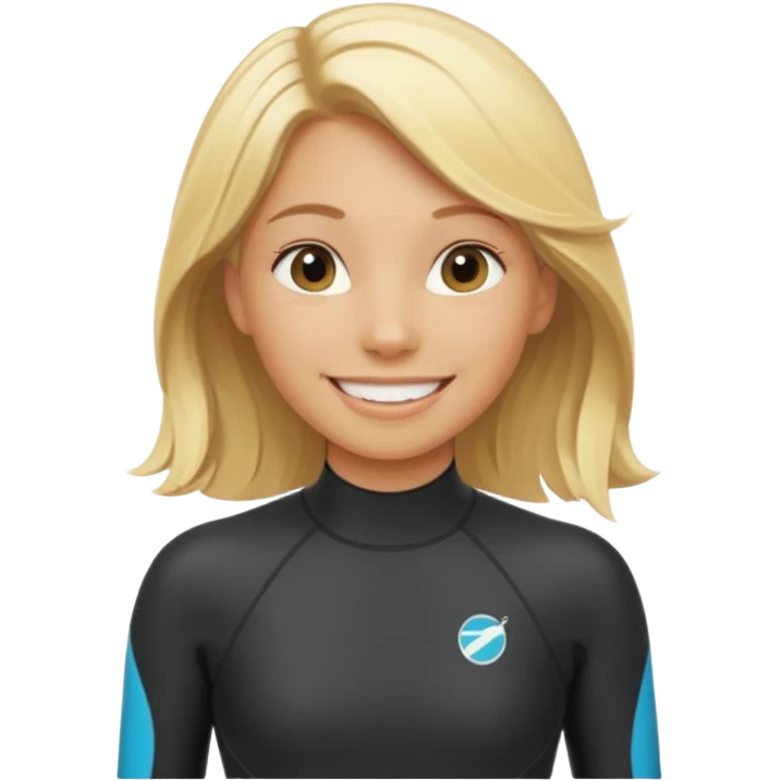 blonde haired white skinned surfer girl emoji