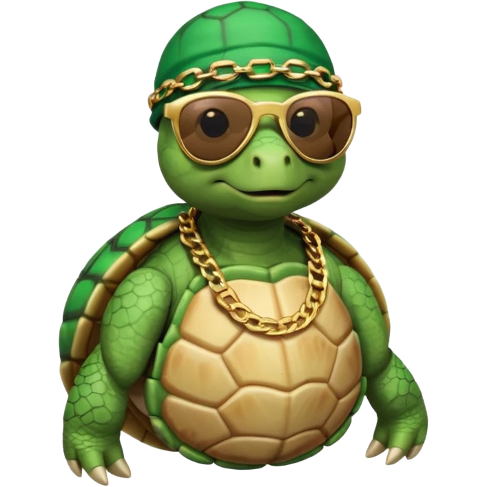 Turtle rapper with chains  emoji