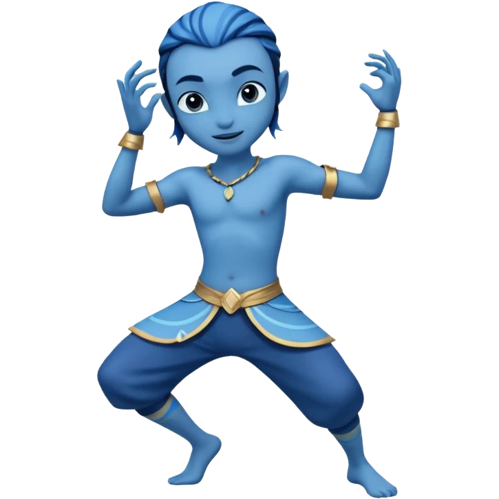 Avatar dancing blue character  emoji