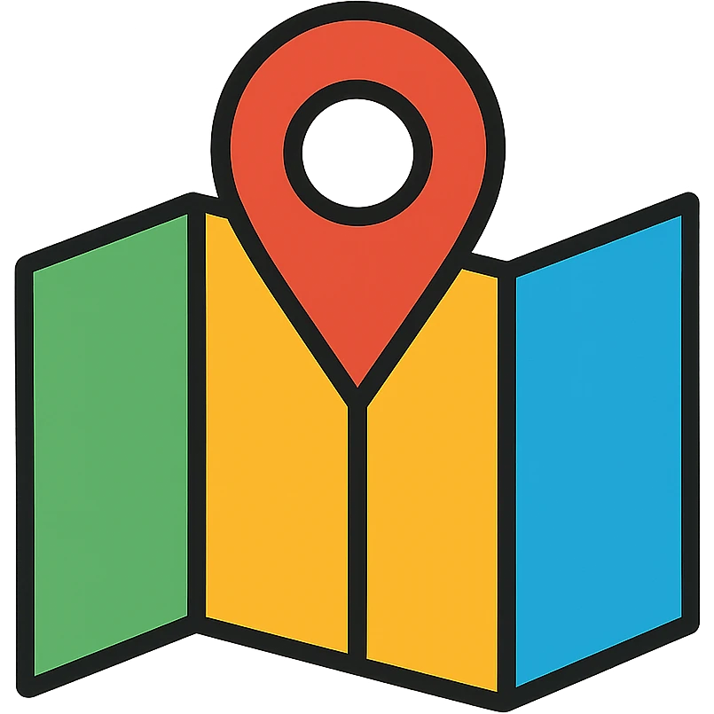 Map with location pin emoji