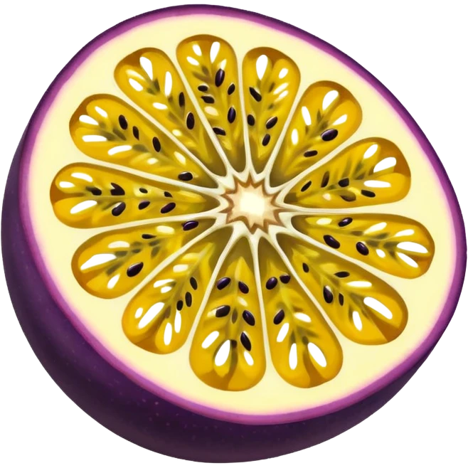 passion fruit sliced juicy emoji