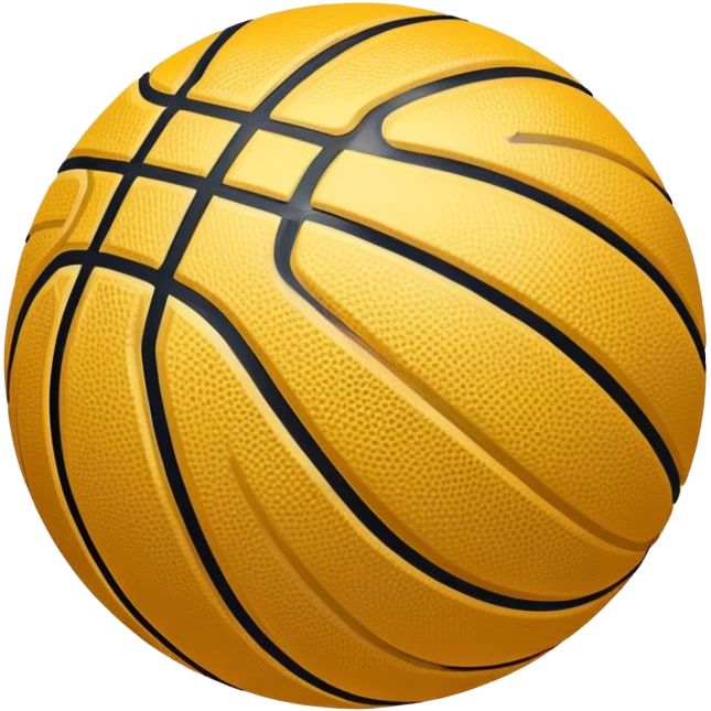 shiny gold basketball, basketball texture with black lines, metallic gold finish emoji