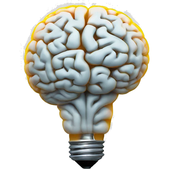 the human brain shaped idea lightbulb emoji