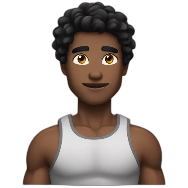 muscular black hair emoji