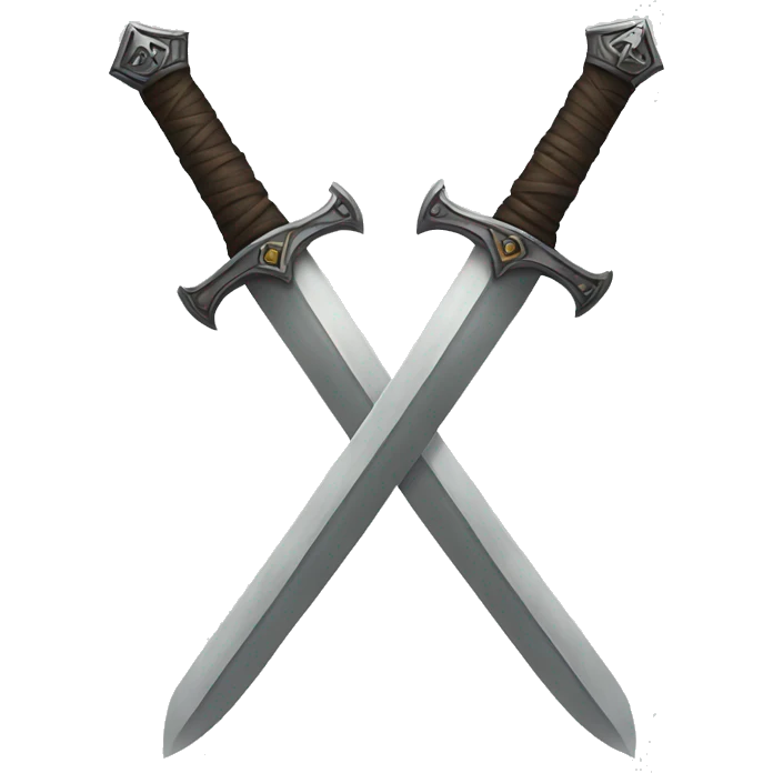two, broken, minimalist swords emoji