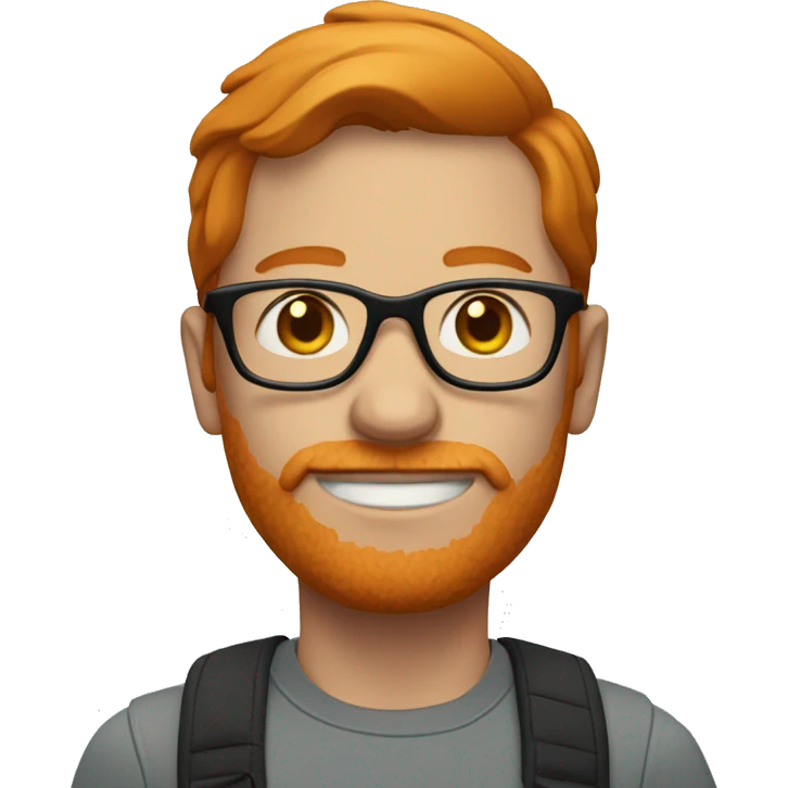 man with ginger hair and glasses visibly walkng emoji