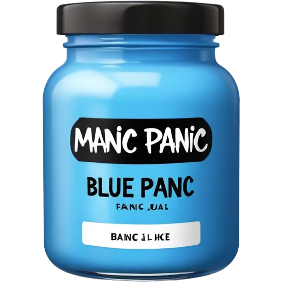 jar of blue manic panic hair dye with black lid emoji