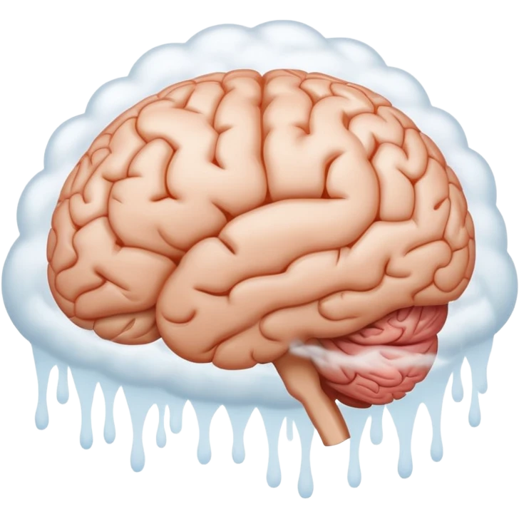 мозок навколо білий туман Ios стиль  emoji