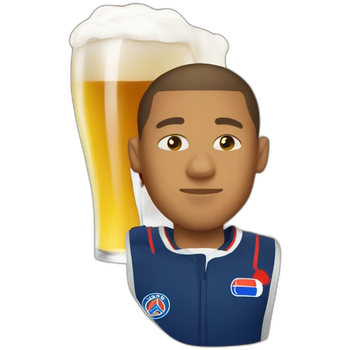 mbappe drink beer emoji