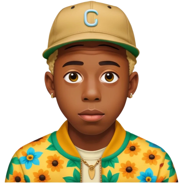 Tyler the Creator rapper with his distinctive style and colorful outfits emoji