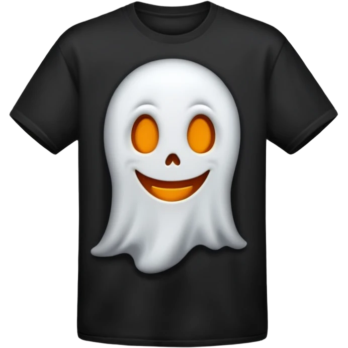 Black t-shirt with a Halloween ghost on it emoji