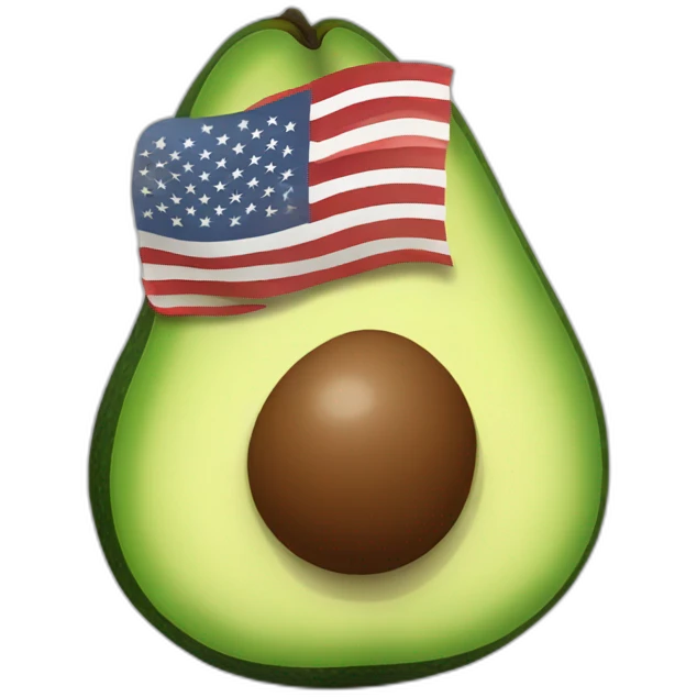 avocado with an american flag instead of seed emoji