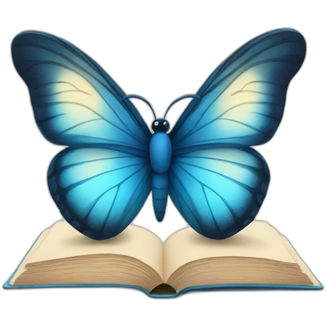 Blue Butterfly reading a book emoji
