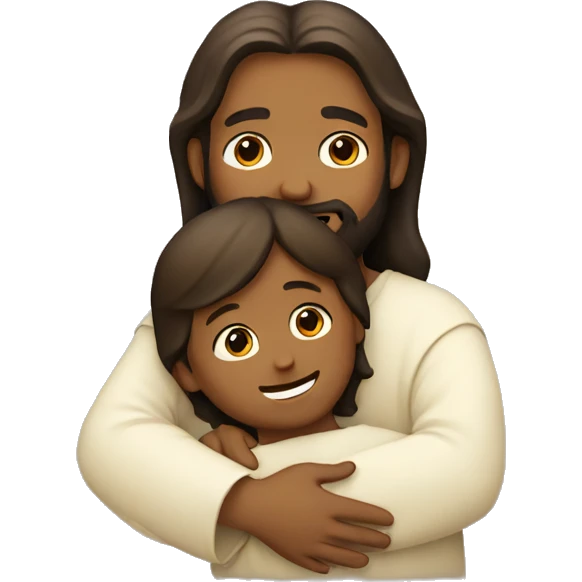 Jesus hugging a child emoji