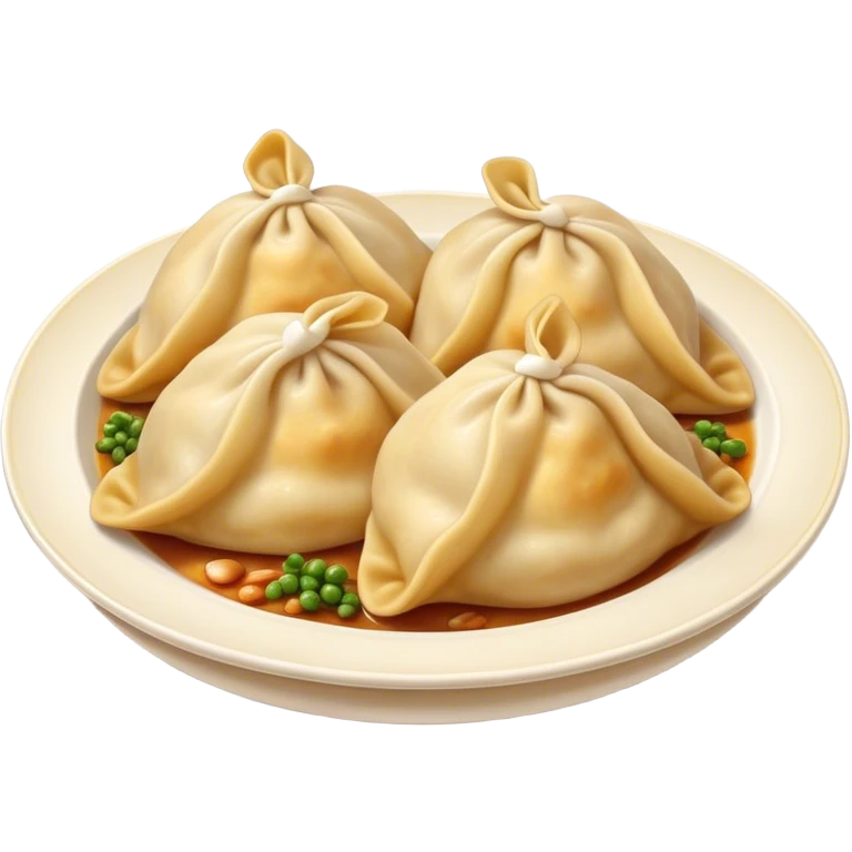 Cinematic Realistic Pierogi Dish Emoji, depicted as tender dumplings filled with savory ingredients rendered with lifelike textures and warm, inviting lighting. emoji