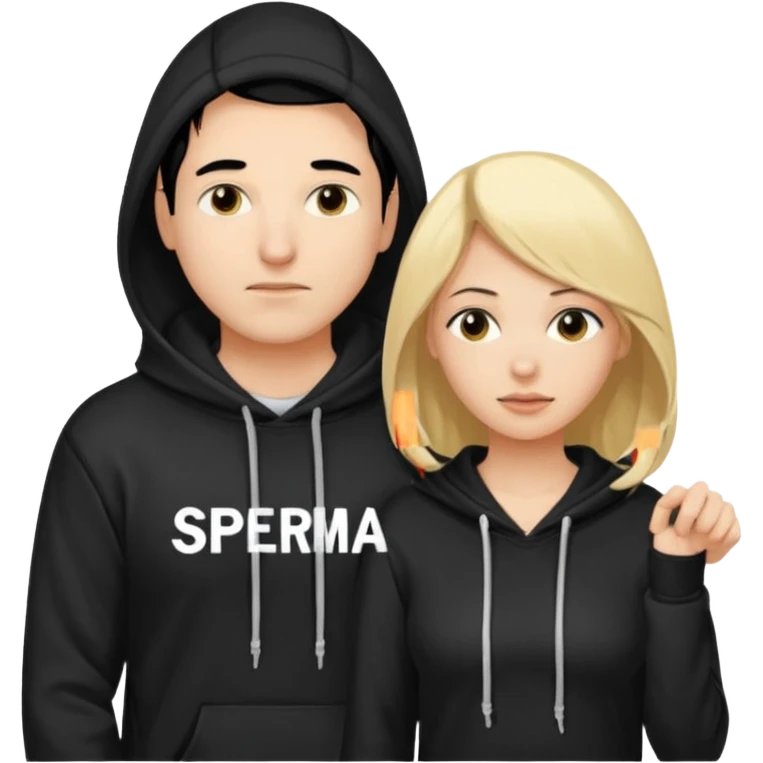 chce by to byla taka emotka 🙍‍♂️
chlopaka z czarnymi losami i czarna bluza z biaty.m
napisem "sperma" na srdoku i zeby za nim stala taka ladna blondynka z wlosami do klatki piersiowej ciagnaca za sznurek od
kaptura od bluzy tej pierwszej osobyl emoji