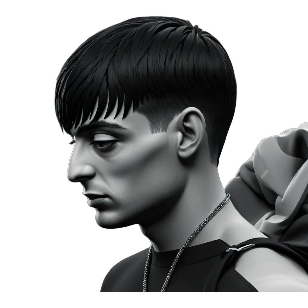 monochrome portrait of stylish male emoji