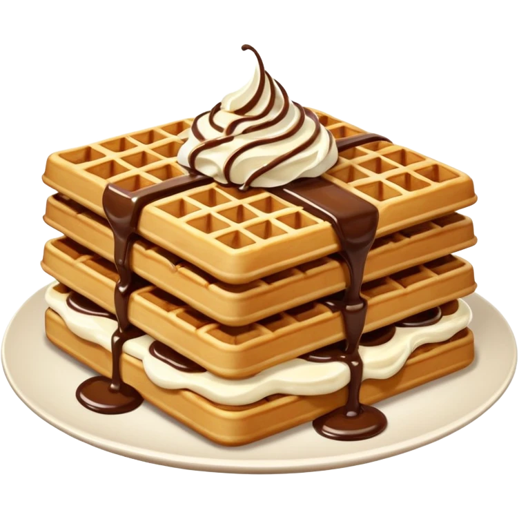 waffles with cream and nutella  emoji