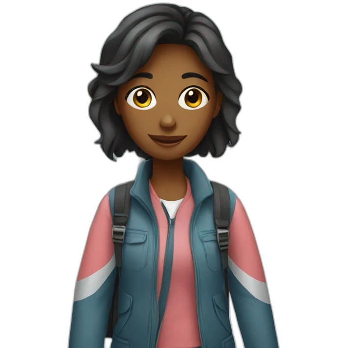 Girl with airport emoji