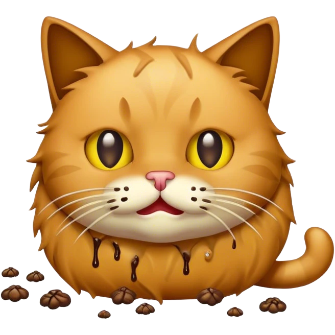 Un chat remplie de caca emoji