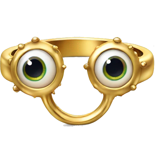 very thin gold ring studded with eyeballs emoji