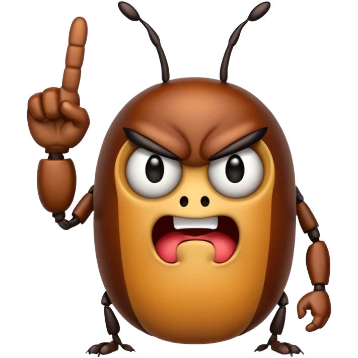 Beetle sticking out middle finger emoji