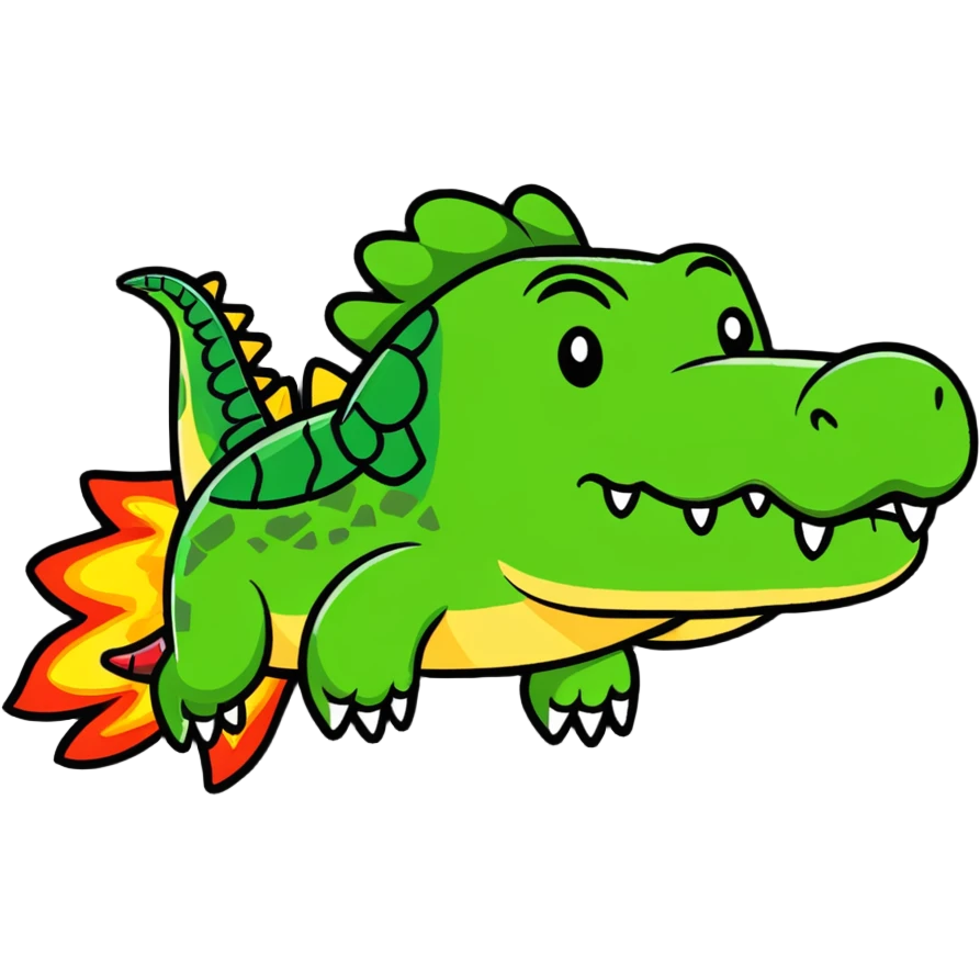 Crocodile plane with explosions behind it emoji