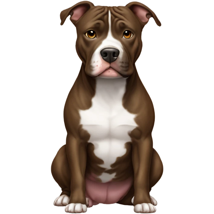 Brindle pitbull with white emoji