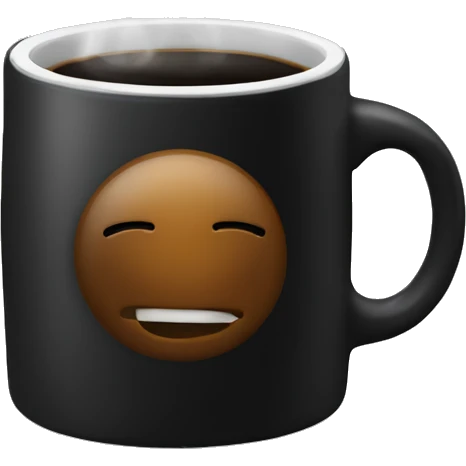 Steaming Black mug filled with black coffee inside emoji
