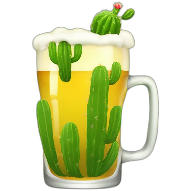 Cactus drinks beer emoji